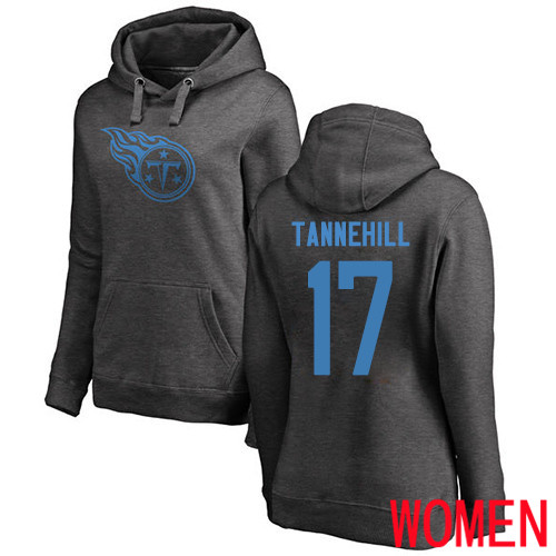 Tennessee Titans Ash Women Ryan Tannehill One Color NFL Football 17 Pullover Hoodie Sweatshirts
